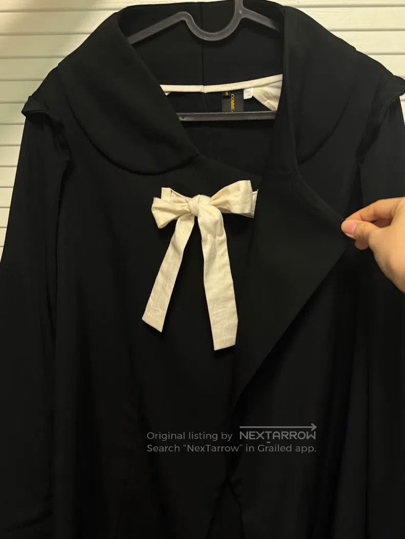 Comme des Garcons Comme Des Garcons 2D period round neck tie black cape coat Size S / US 4 / IT 40 - 2 Thumbnail