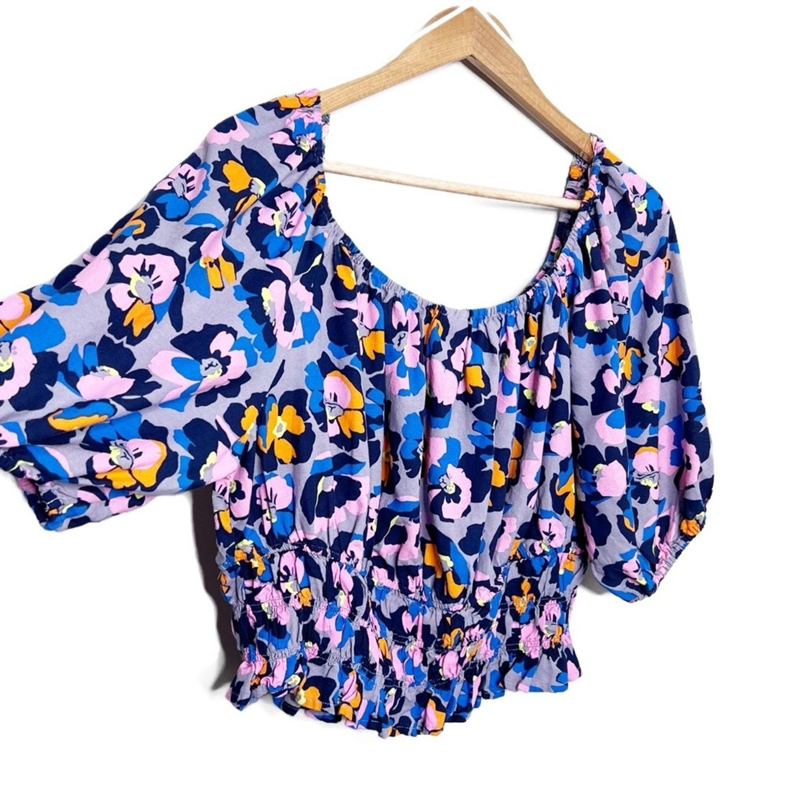 Parker New with Tags Women's Peyton & Parker Floral Smock Blouse Size XL / US 12-14 / IT 48-50 - 4 Thumbnail