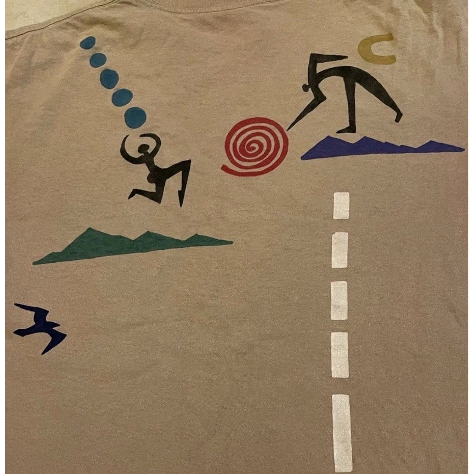 Native VINTAGE 90s Abstract Art Faded Distressed AOP Shirt L Brown Men Short Sleeve T-Shirt Grunge Beach Sun Palm Trees USA USA Sun Beach 80s 90s Size US L / EU 52-54 / 3 - 4 Thumbnail