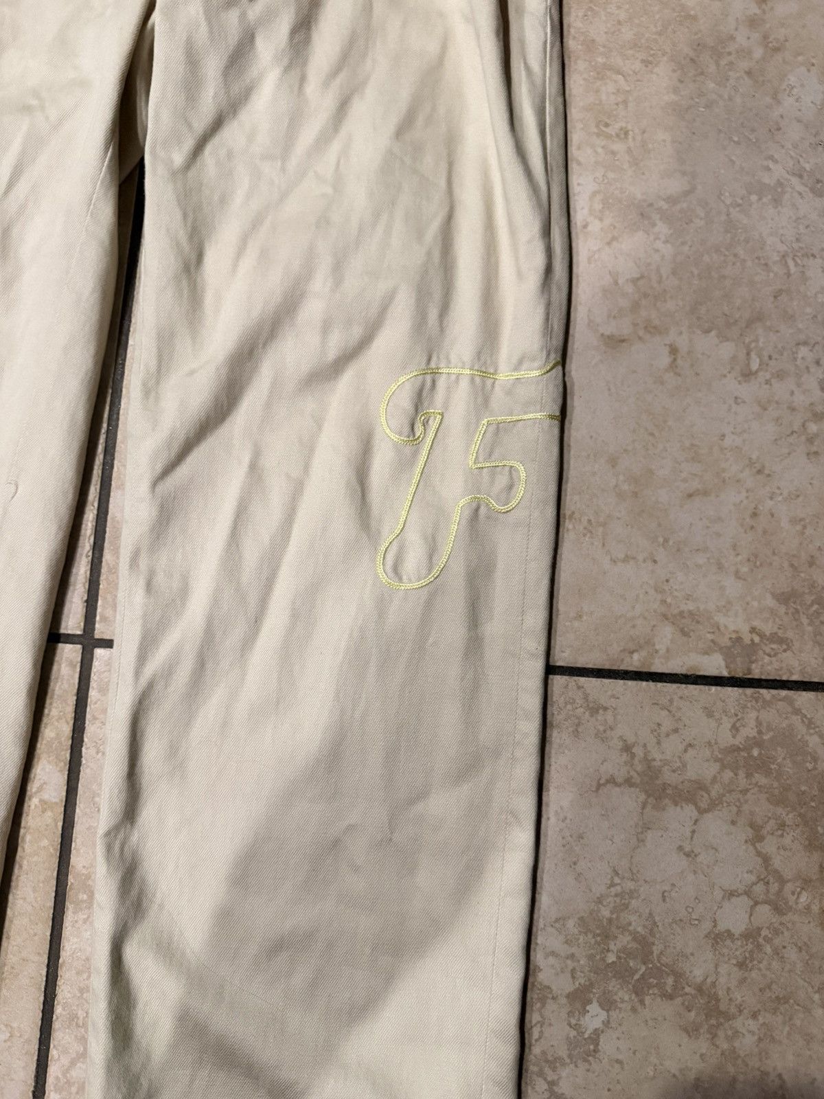 Golf le Fleur Golf Le Fleur Chainstitch Trousers Cream Size US 28 / EU 44 - 2 Thumbnail