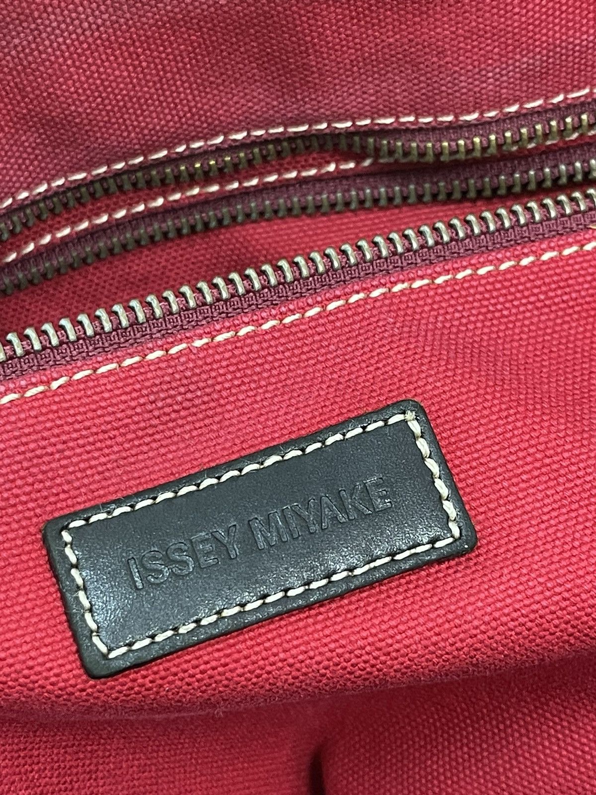 Issey Miyake Issey Miyake Tote Bag Distress Leather Cotton Canvas 3🟩 Size ONE SIZE - 22 Thumbnail