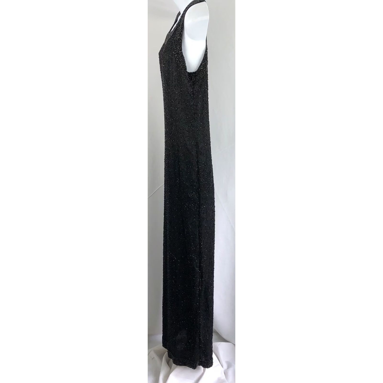 Vintage Vtg Laurence Kazer Silk Beaded Dress M Blk Sleeveless Formal Parkty Paris Size M / US 6-8 / IT 42-44 - 3 Thumbnail