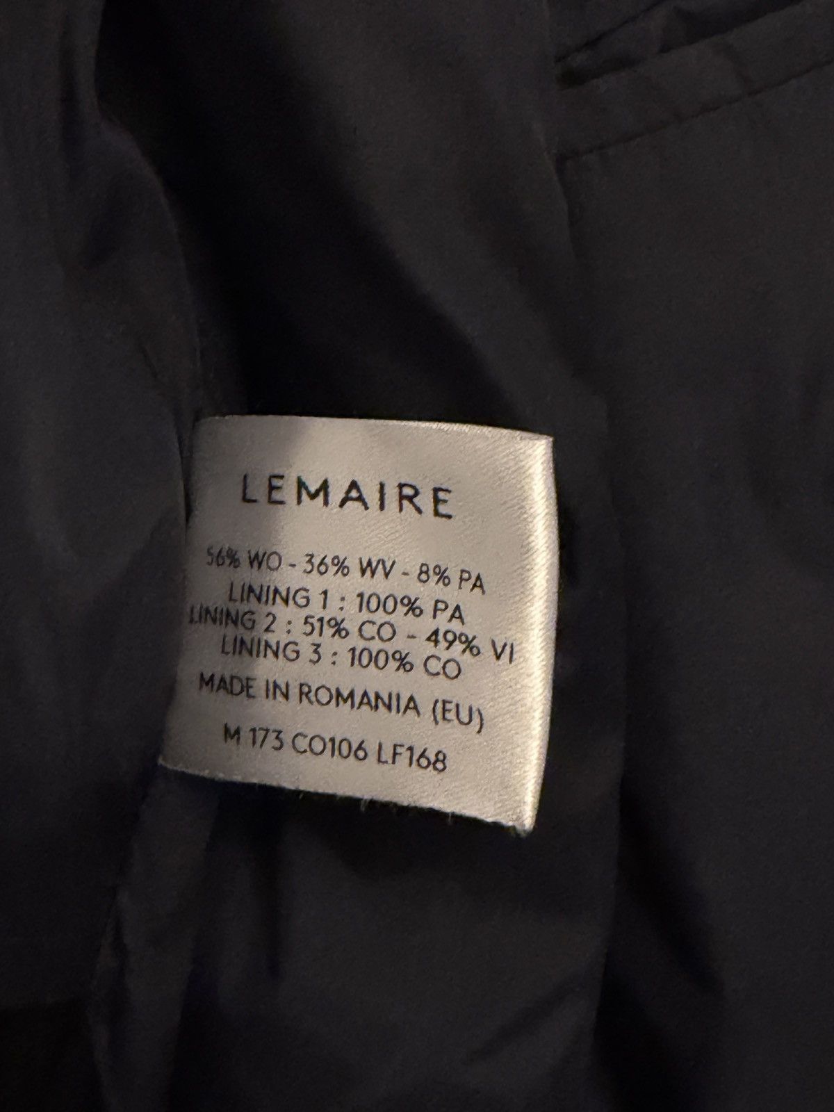 Lemaire Lemaire Men’s Navy Chesterfield Wool Coat Size US M / EU 48-50 / 2 - 6 Thumbnail