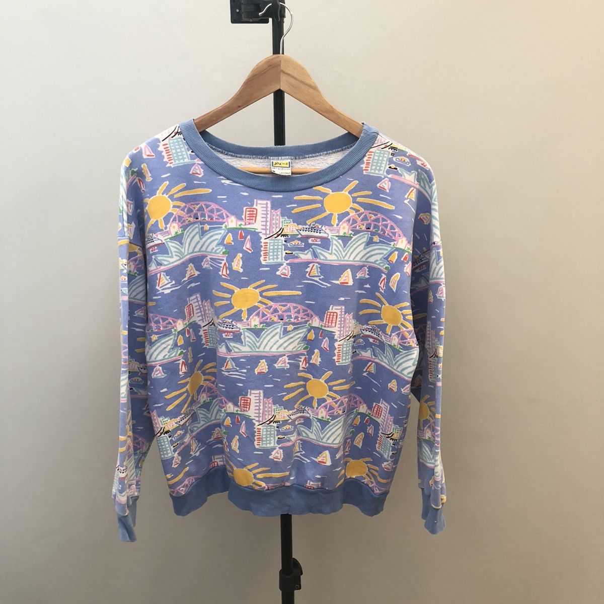 image of Art x Vintage Ken Done All Over Print Sweatshirt in Purple, Men's (Size Small)