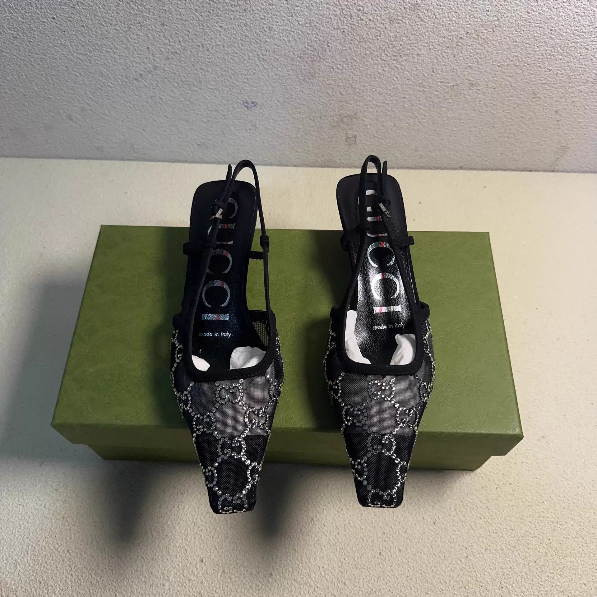 Gucci GUCCI GG Monogram Black Heels 34.5 Size US 4 / IT 34 - 2 Thumbnail