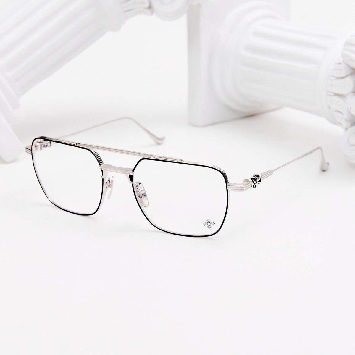 Chrome Hearts CHROME HEARTS MAGNUM II MATTE BLACK/SHINY SILVER GLASSES Size ONE SIZE - 2 Thumbnail