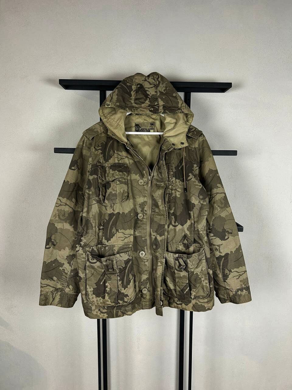 Vintage Camo Military Hooded Jacket Multi Pocket Army Tactical Y2K Size US M / EU 48-50 / 2 - 5 Thumbnail