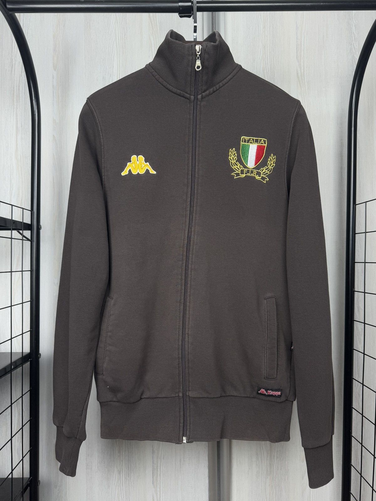 Kappa Kappa Brown vintage big logo full zip cotton pullover Size US L / EU 52-54 / 3 - 1 Thumbnail