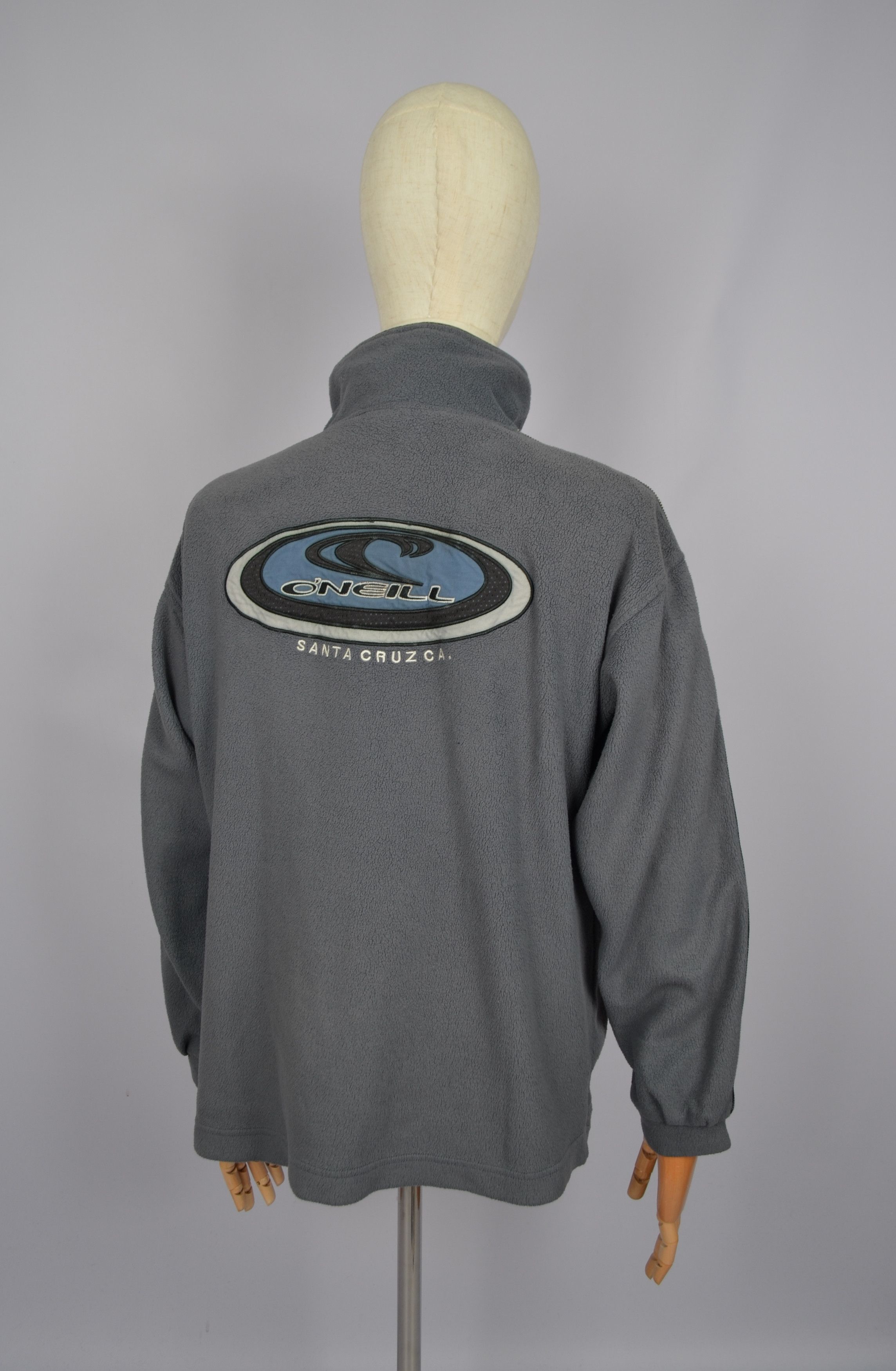 O'Neill × Vintage Vintage Oneill Santa Cruz 1/4 Zip Grey Surt Fleece Logo 90s Size US L / EU 52-54 / 3 - 8 Thumbnail