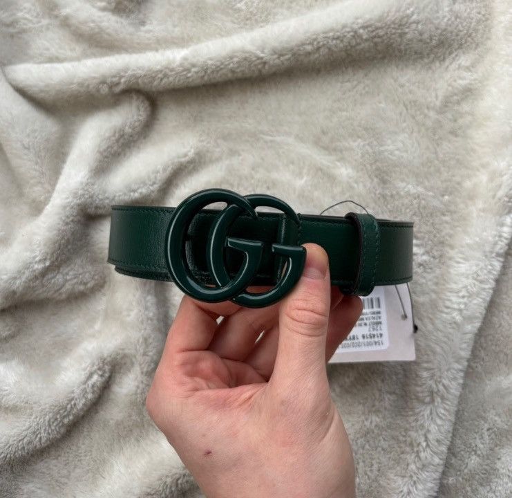 Gucci Gucci Forest Green GG Marmont Belt Size 36 - 1 Thumbnail