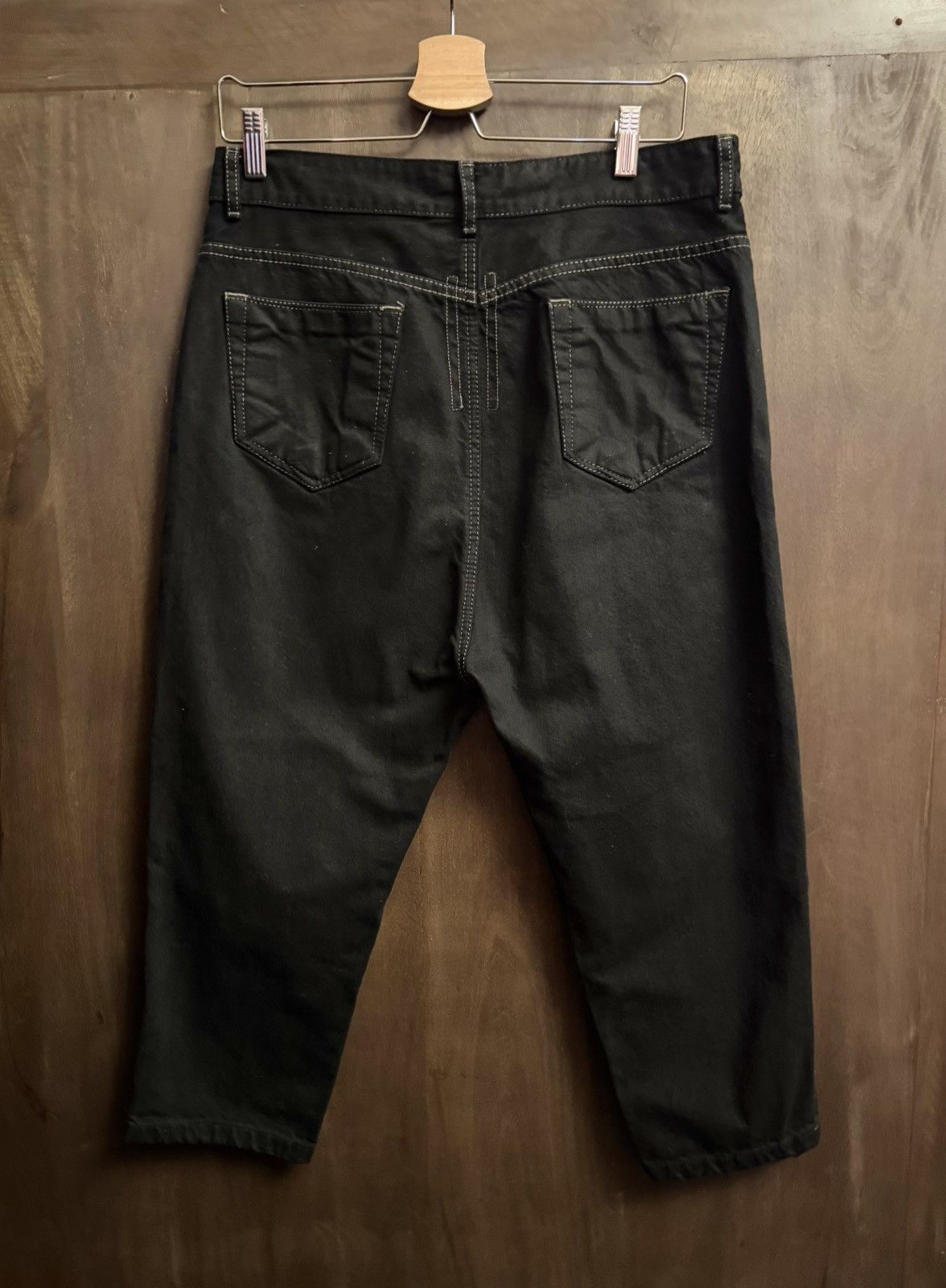 Rick Owens rick owens astair cropped jeans black mat denim 27 Size US 27 - 6 Thumbnail