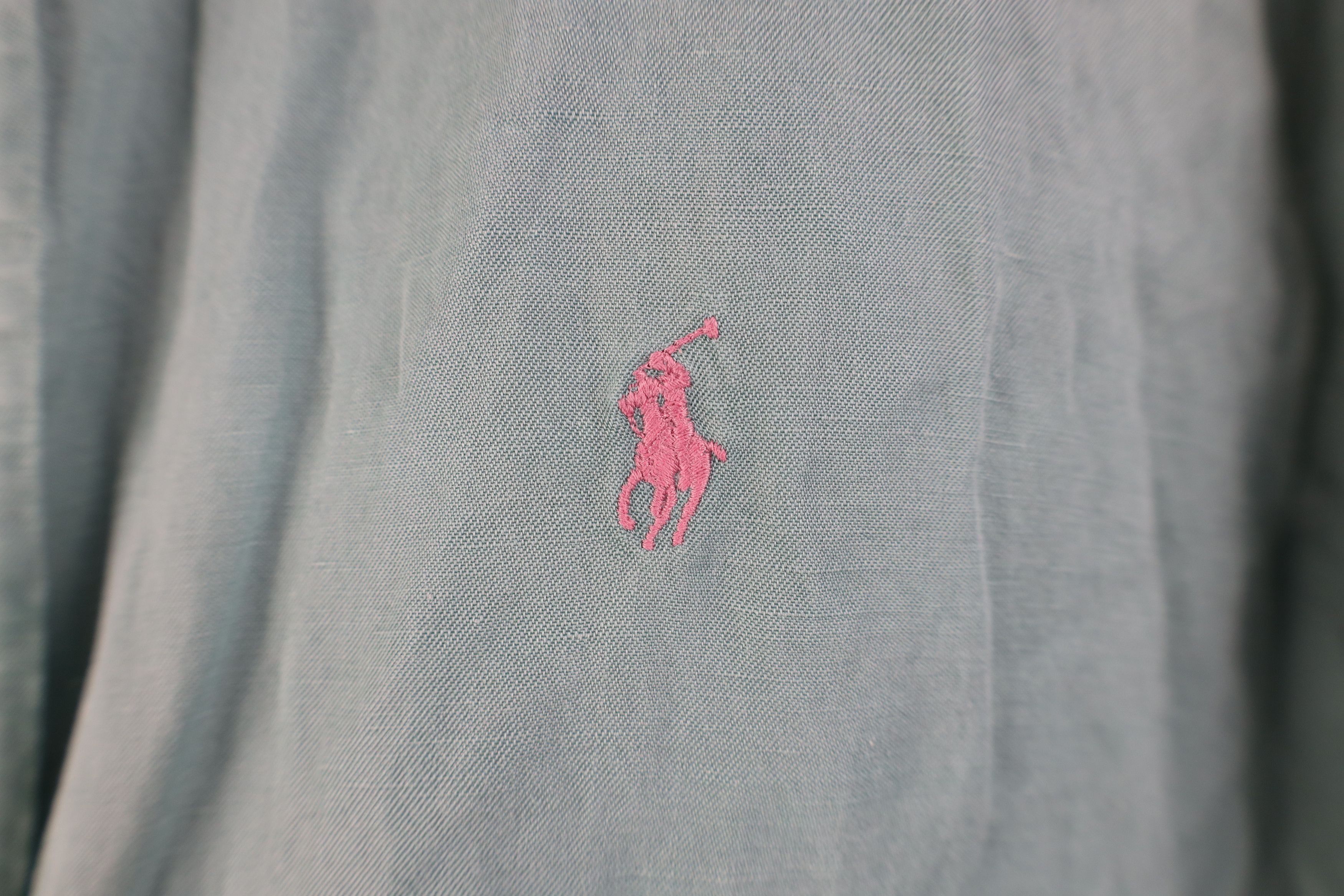 Vintage 90s Ralph Lauren Linen Collared Button Down Shirt
