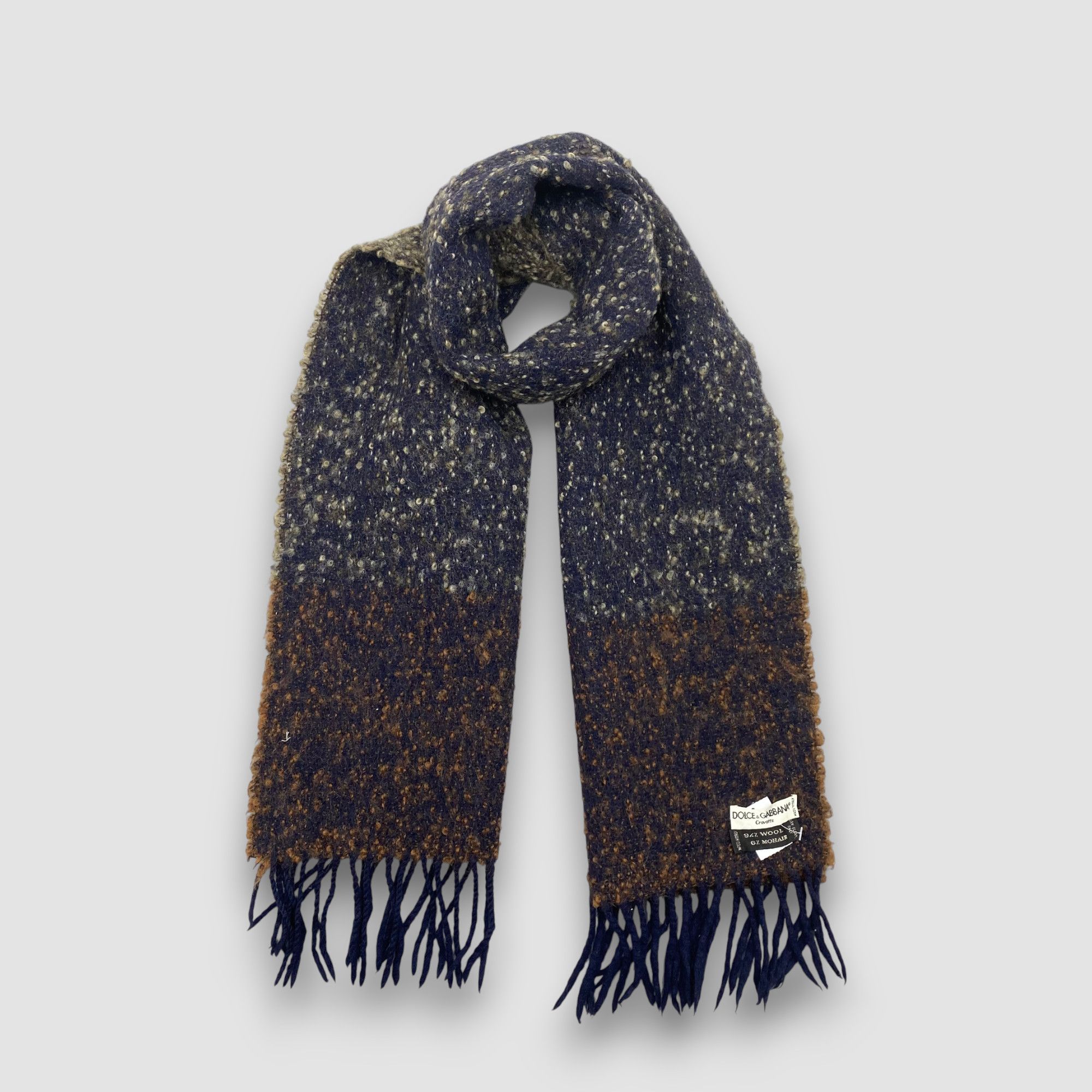 Dolce & Gabbana Vintage Dolce & Gabbana Scarf Muffler Wool Fringe Scarves Size ONE SIZE - 1 Thumbnail