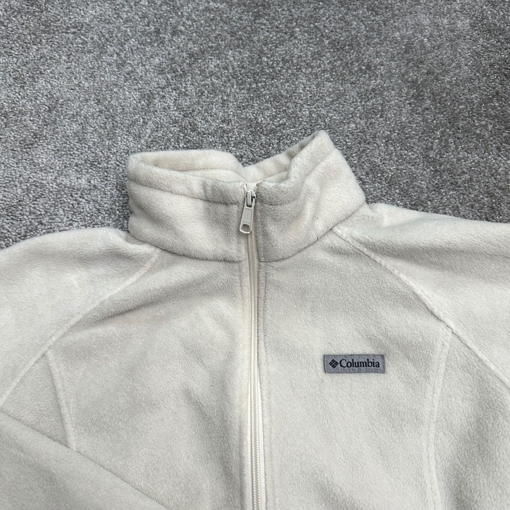 Vintage Columbia Benton Springs Jacket Womens XL Cream Full Zip Fleece Outdoor Mid-Length Long Sleeve Pockets Zipper Regular Ivory Size XL / US 12-14 / IT 48-50 - 3 Thumbnail