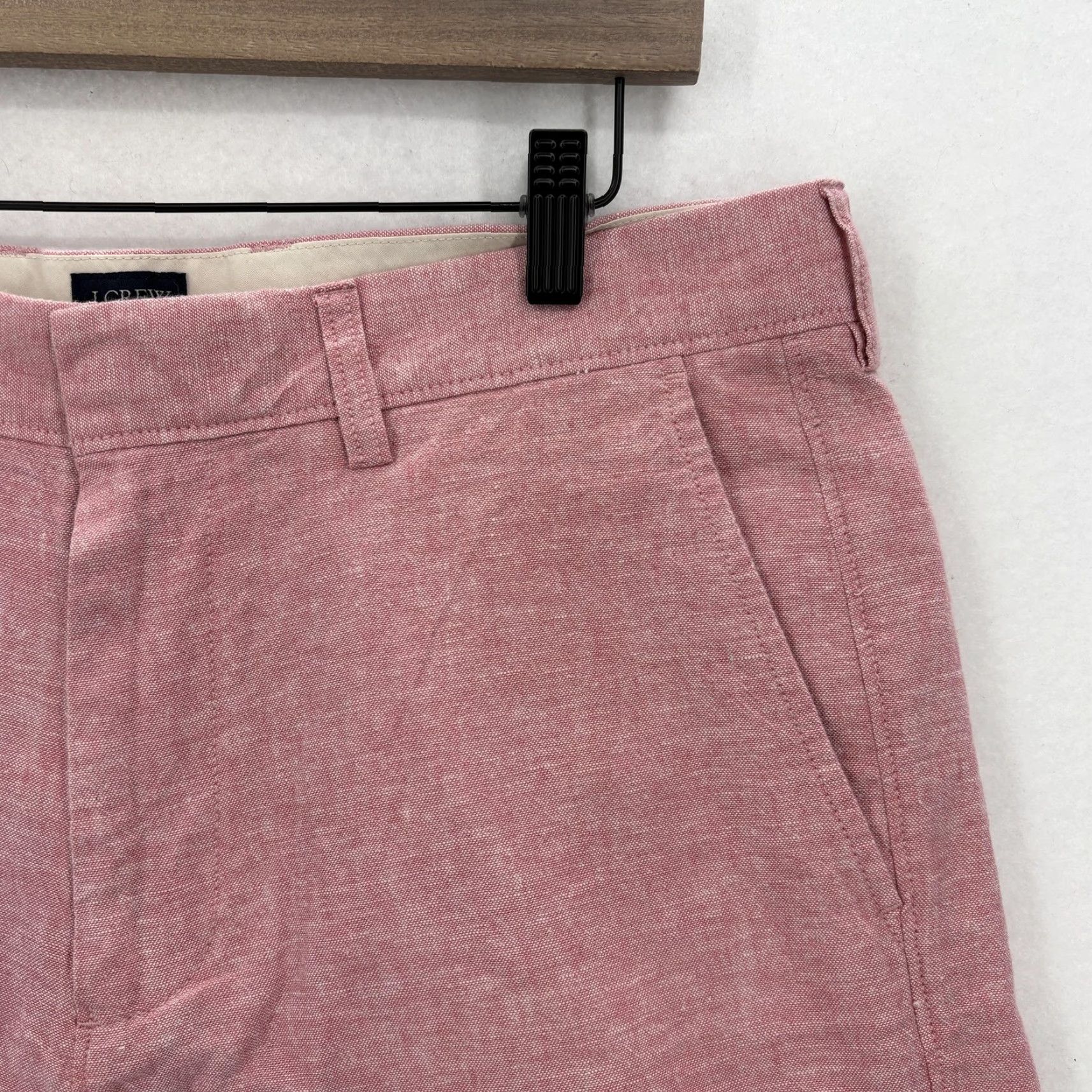 J.Crew J.Crew Shorts Mens 34 Pink Linen Cotton Chino Flat Front Casual Preppy Summer Size US 34 / EU 50 - 2 Thumbnail