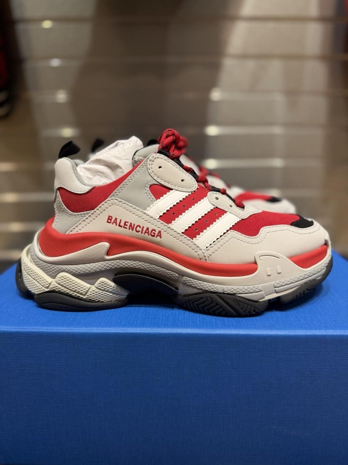 Balenciaga Adidas x Balenciaga Triple S Sneaker 'Red Grey 7US/40EU New Size US 7 / EU 40 - 2 Thumbnail