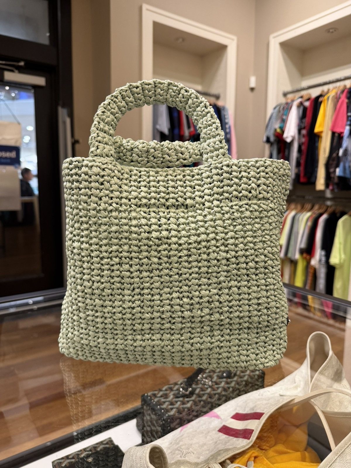 Prada Prada Acqua Raffia Crochet Small Tote Bag Size ONE SIZE - 2 Thumbnail