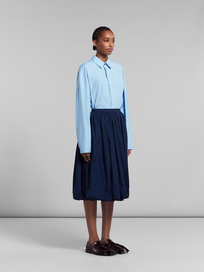 Marni o1w1db10125 Bio Poplin Balloon Midi Skirt in Deep Blue Size 27" / US 4 / IT 40 - 4 Thumbnail