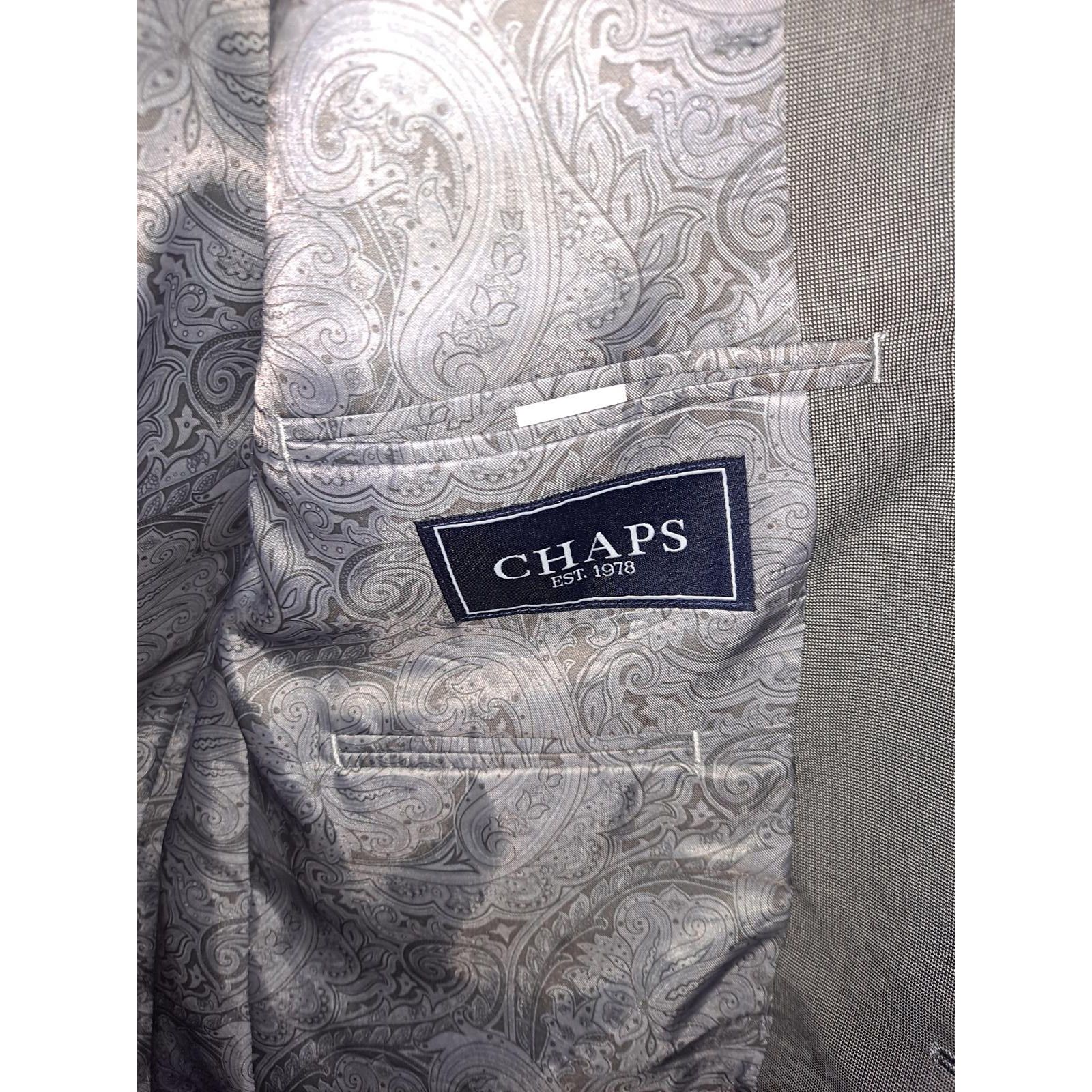 Chaps Chaps Gray 2 Button Blazer with Paisley Inside Size 44S Size 44R - 5 Thumbnail