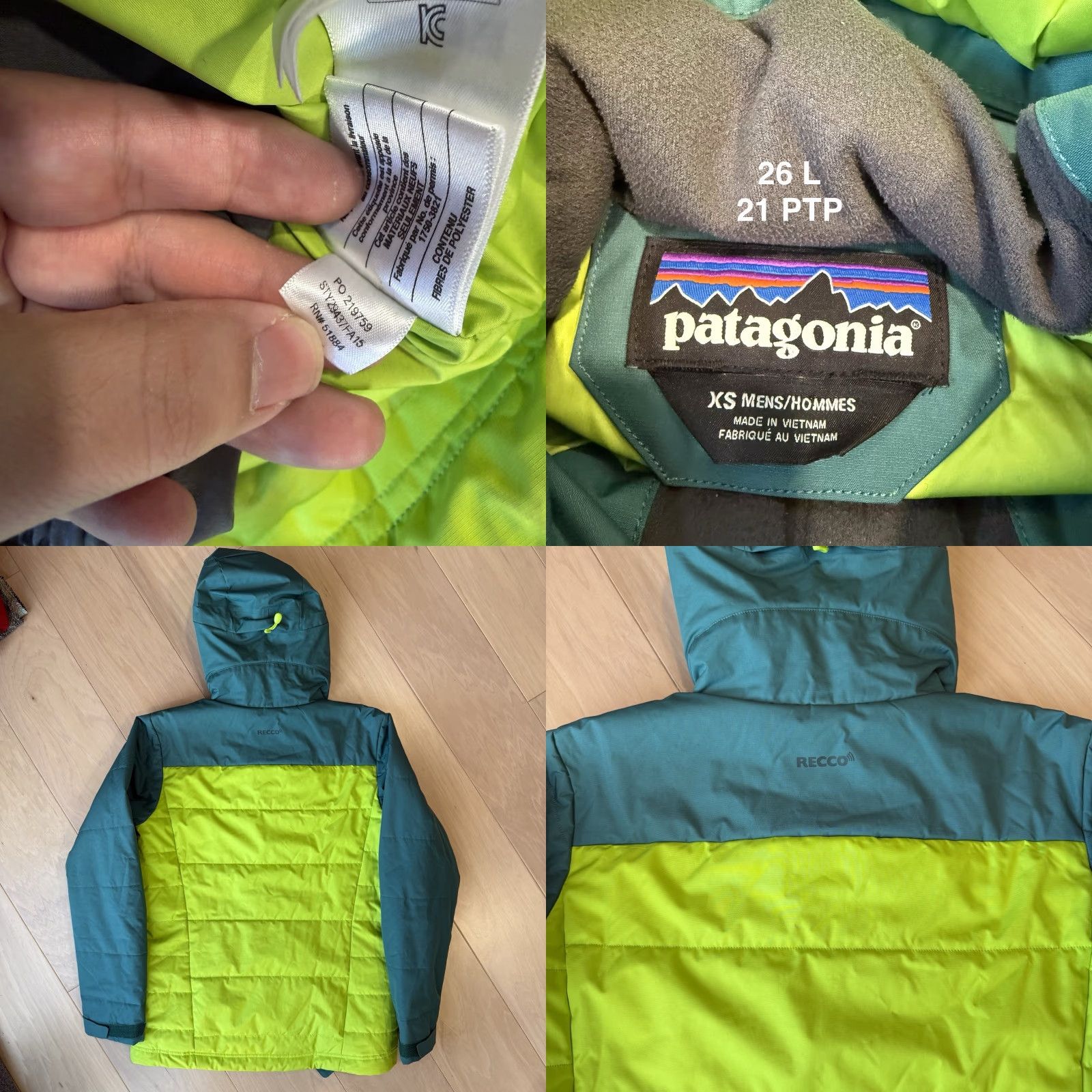Patagonia VINTAGE Patagonia Rubicon Jacket XS Green Hooded Full Zip Parka Recco Winter Outerwear Size US XS / EU 42 / 0 - 8 Thumbnail