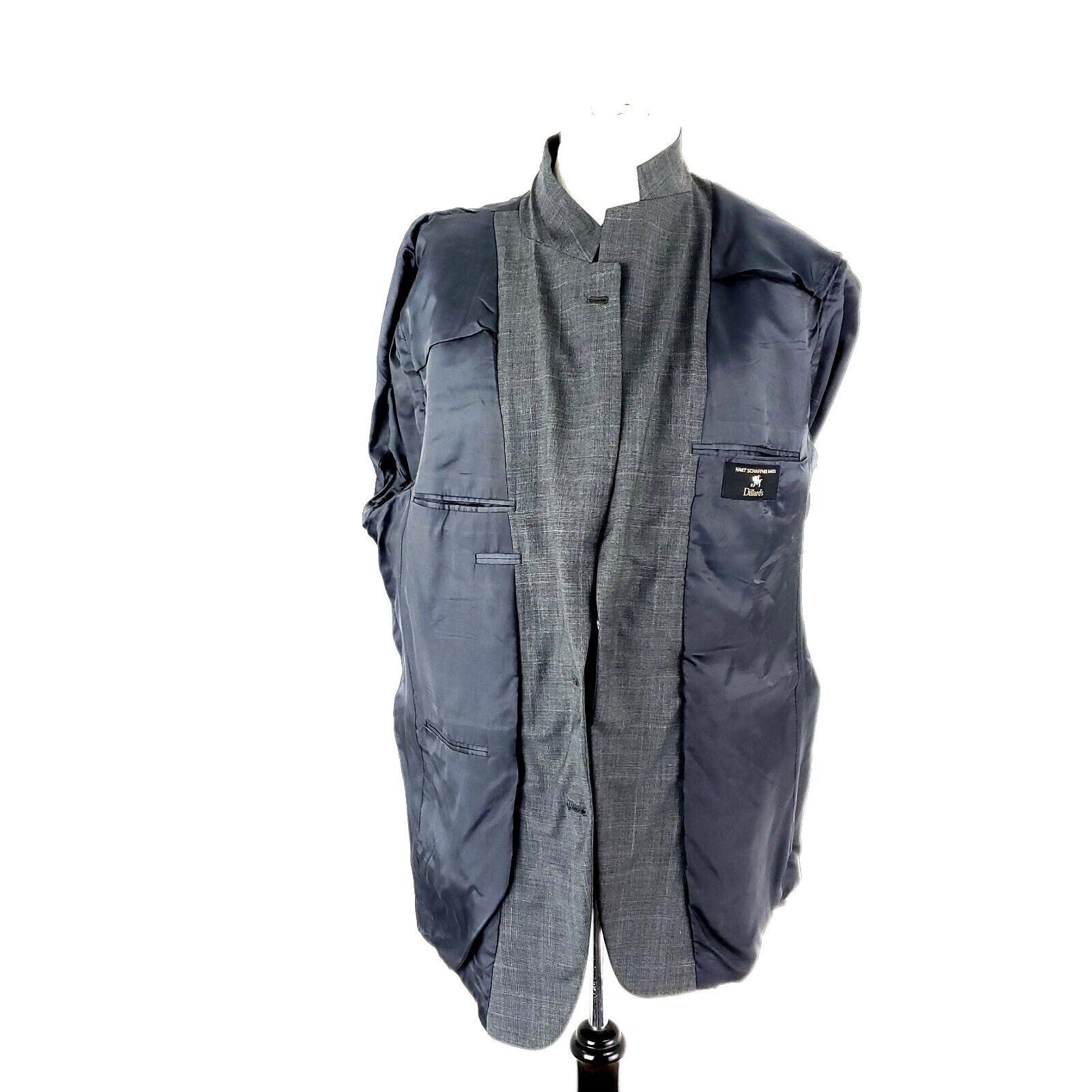 Hart Schaffner Marx Hart Schaffner Marx Wool 2 Button Blazer 42R Gray Sharkskin Size 42R - 9 Thumbnail