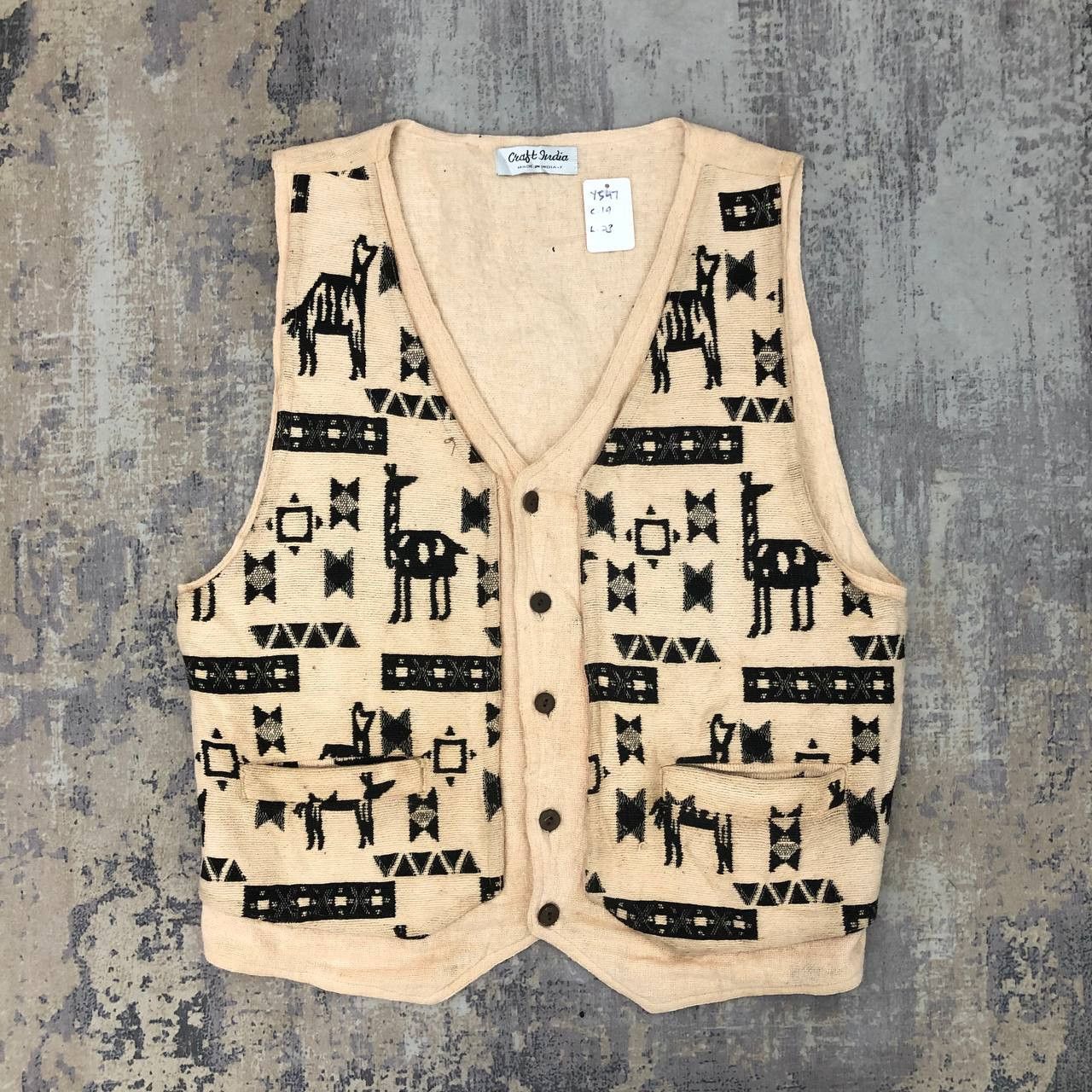 Vintage Y547 CRAFT INDIA ART KNITWEAR VESTS Size US M / EU 48-50 / 2 - 1 Thumbnail