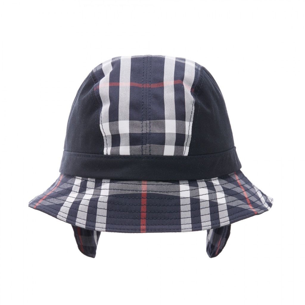 Burberry × Gosha Rubchinskiy SS18 BUCKET HAT IN BLUE CHECK WITH EARS FLAP Size ONE SIZE - 6 Thumbnail