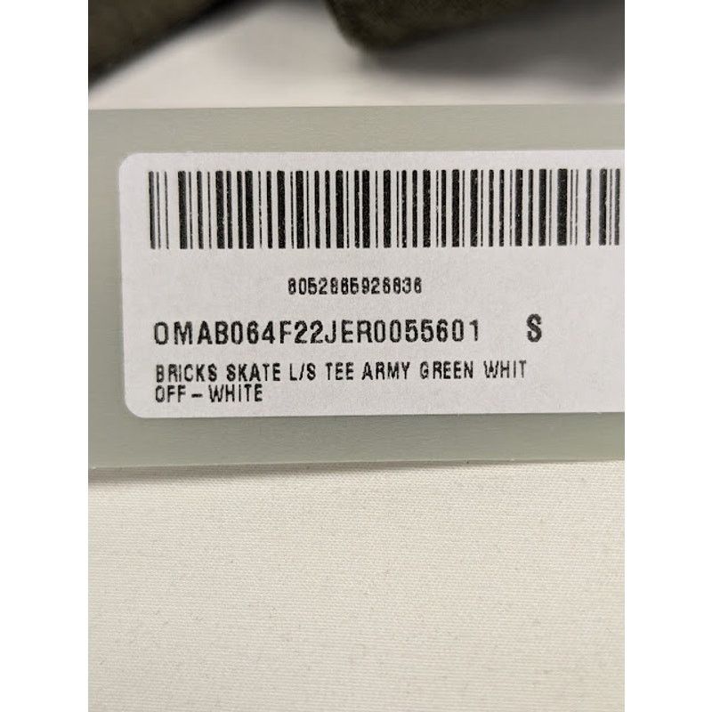 Off-White o1rshd1 Bricks Skate Long Sleeve T-Shirt Army Green/White Size US S / EU 44-46 / 1 - 14 Thumbnail