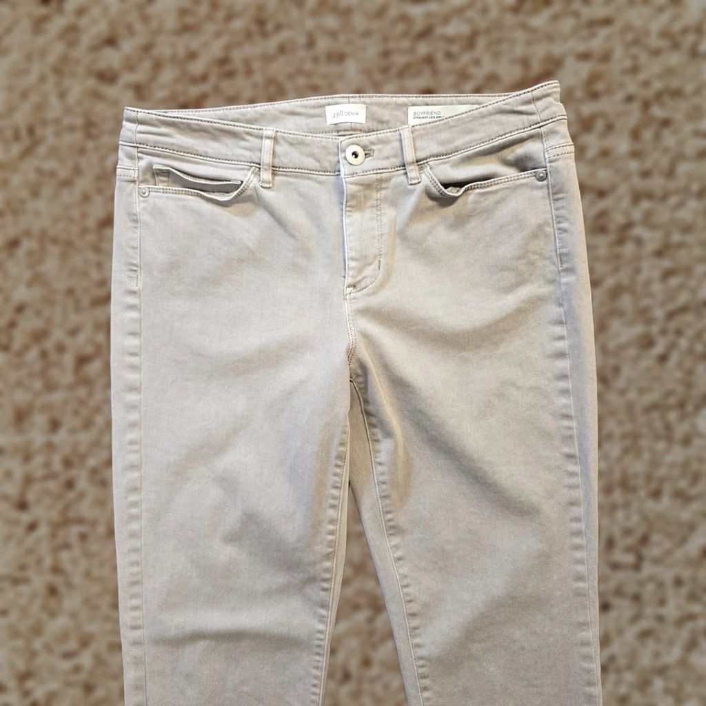 J. Jill J Jill Jeans Petite Gray Denim Boyfriend Straight Leg Mid Rise Casual Zip Size 30" / US 8 / IT 44 - 1 Thumbnail