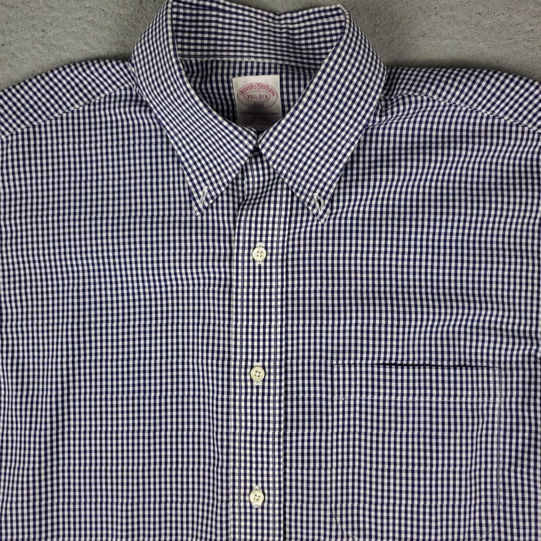 Brooks Brothers Brooks Brothers Shirt Mens 15.5 Blue Check Dress Button Up Long Sleeve Size 42R - 2 Thumbnail