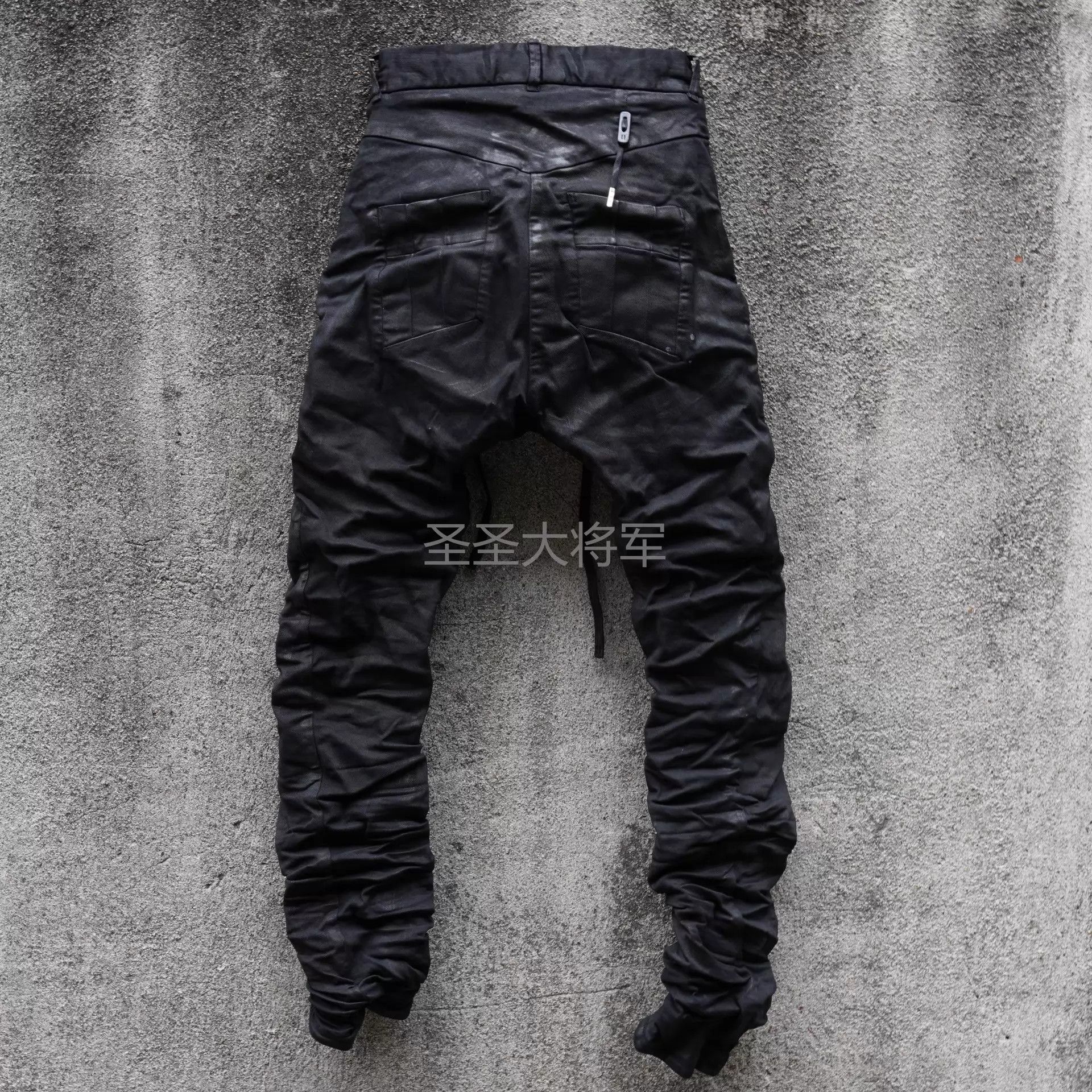 Boris Bidjan Saberi BBS P13TF Slim Tapered Distressed Waxed Black Jeans XS/S Size US 28 / EU 44 - 6 Thumbnail