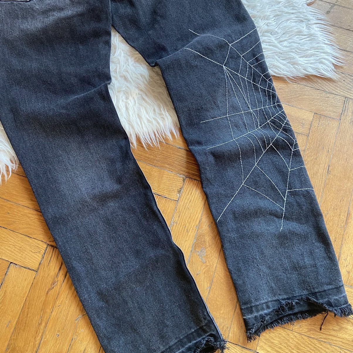 MNML 📌 Crazy MNML Spider Web Y2K Denim Jeans Size US 32 / EU 48 - 12 Thumbnail