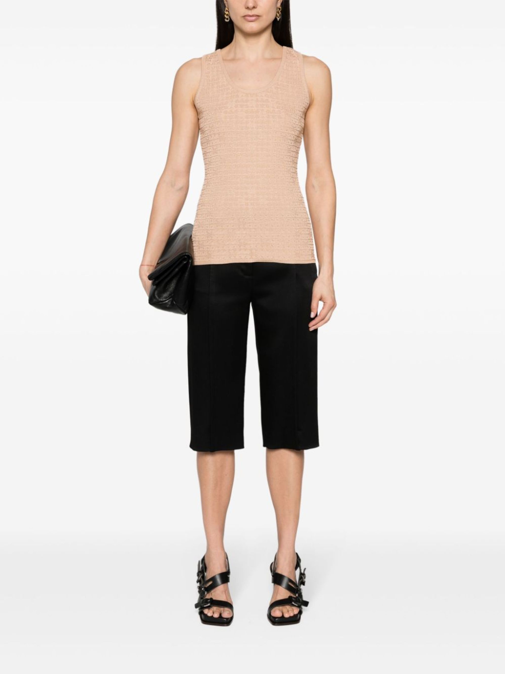 Givenchy o1srvl11e0924 4G-Jacquard Sleeveless Top in Beige Size S / US 4 / IT 40 - 2 Thumbnail