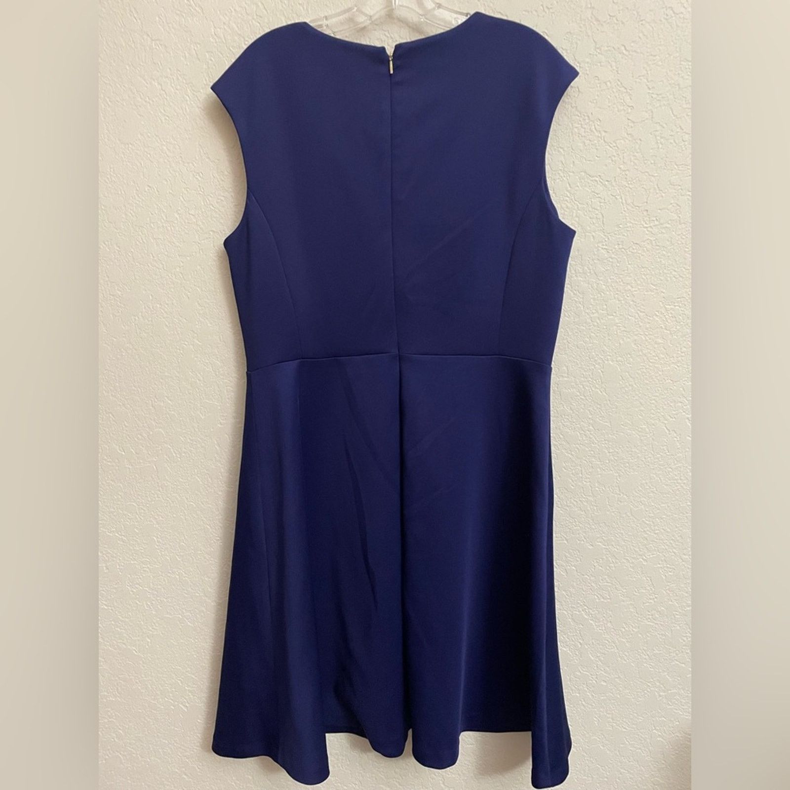 DKNY DKNY A-Line Gold-Zip Flare Dress in Violet - size 14 Size XL / US 12-14 / IT 48-50 - 6 Thumbnail