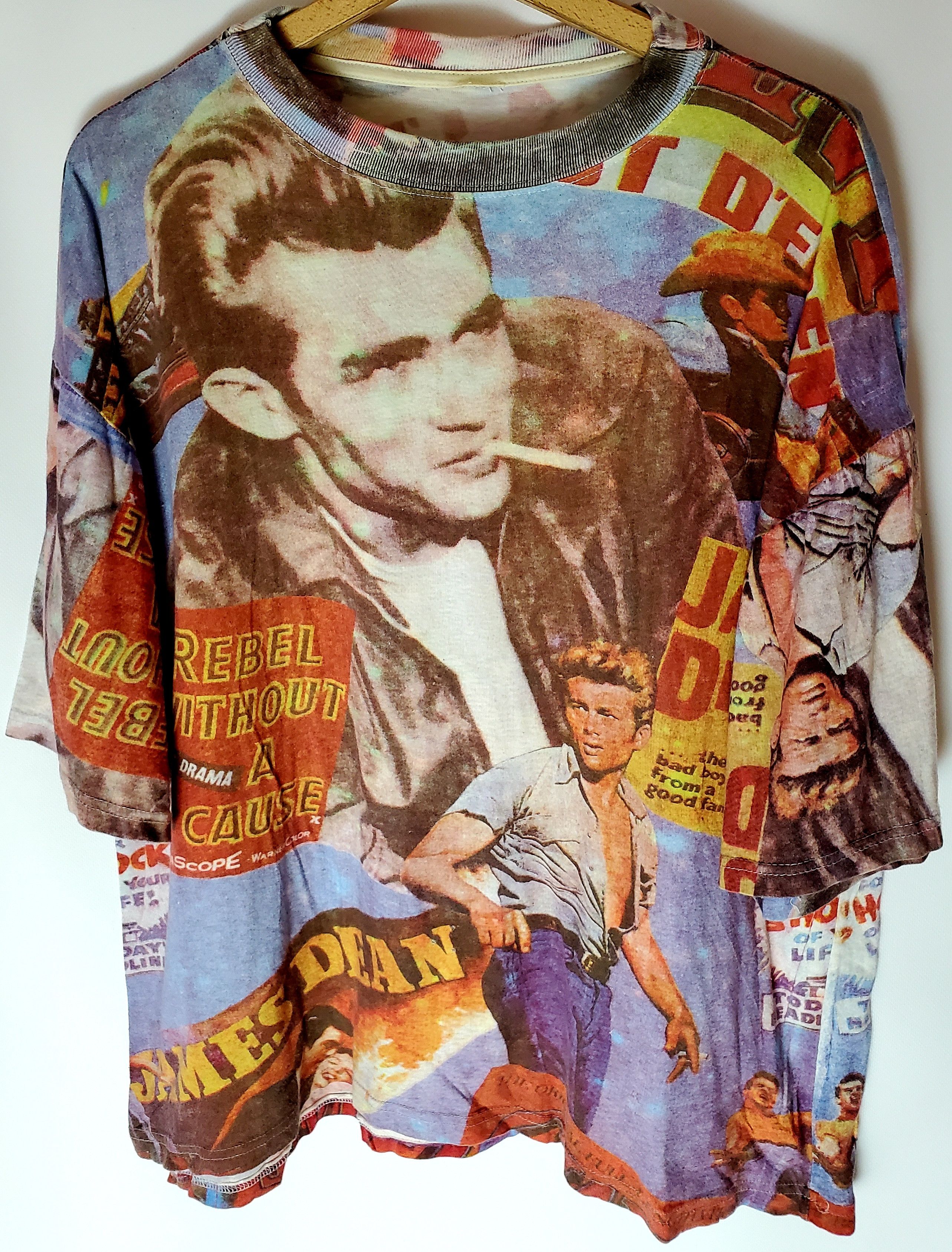 Band Tees × Vintage Vintage 90s James Dean Movie Actor Overprint Tshirt size L Size US L / EU 52-54 / 3 - 1 Thumbnail