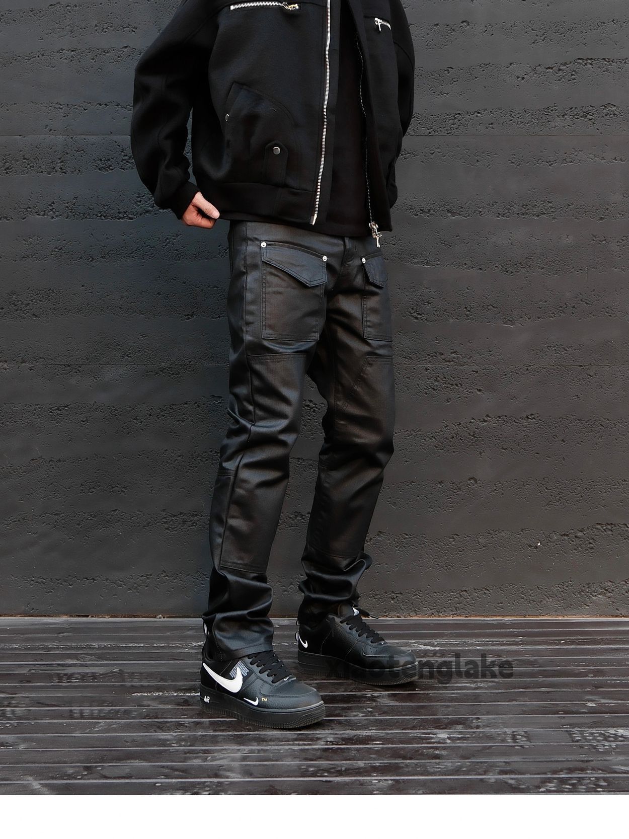 Jean xz wax coated punk yuppie hiphop carpenter cargo jeans Size US 36 / EU 52 - 3 Thumbnail