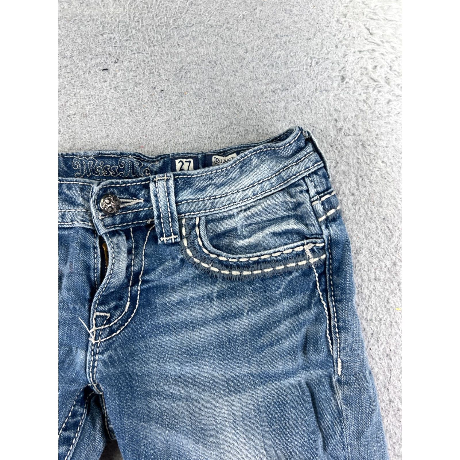 Miss Me Miss Me Shorts Womens Denim Blue 27 Distressed Cut-Off Embroidered Bling 26x12 Size 27" / US 4 / IT 40 - 5 Thumbnail