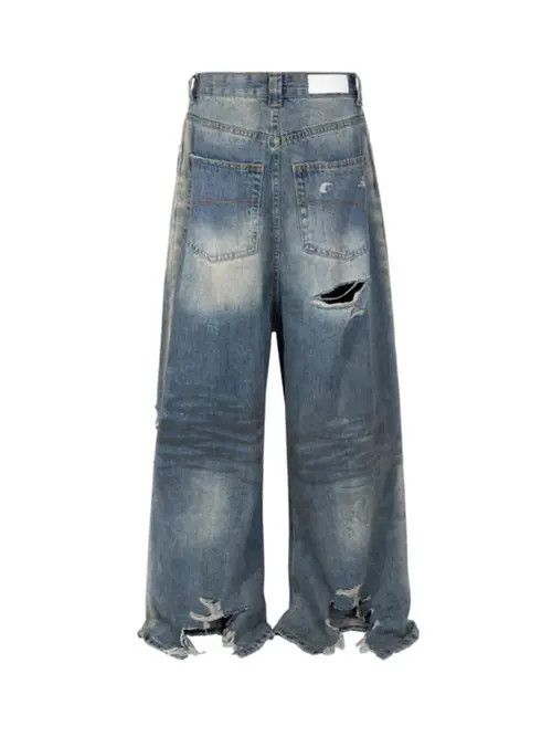 Japanese Brand Fujisaki x Itou Vintage Frayed Hole Baggy Jeans Size US 32 / EU 48 - 7 Thumbnail
