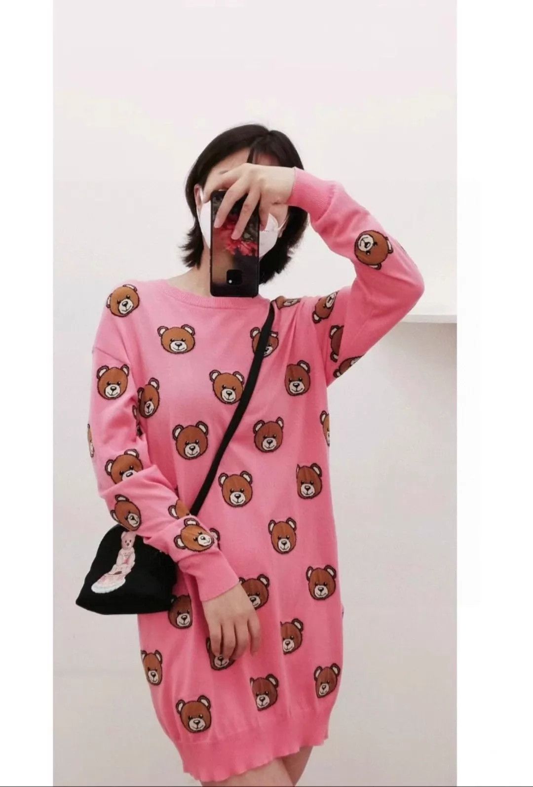 Moschino MOSCHINO women's pink knit dress xxs bear print Size XS / US 0-2 / IT 36-38 - 9 Thumbnail