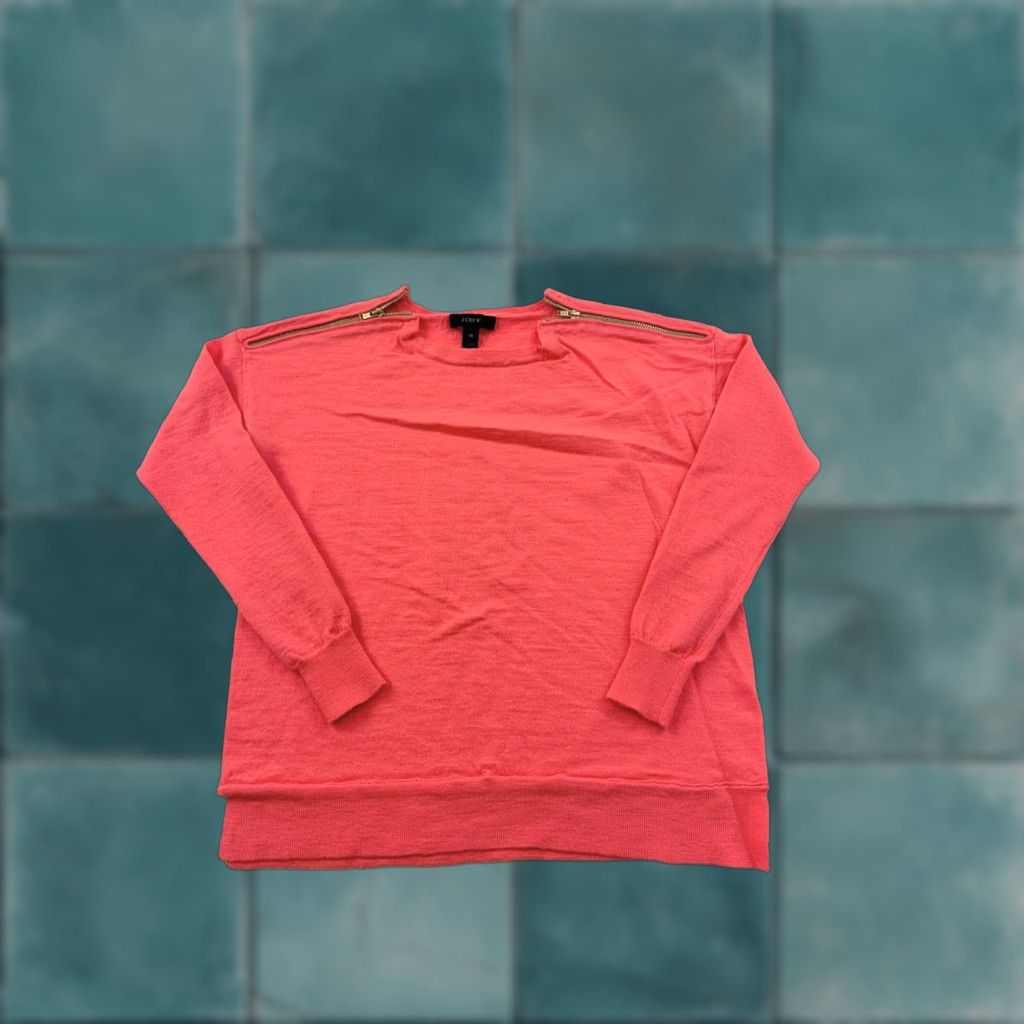 J.Crew J.Crew Sweater Women’s XS Pink Lightweight Wool Zip Shoulders Long Sleeve Pullover Womens Size XS / US 0-2 / IT 36-38 - 1 Thumbnail