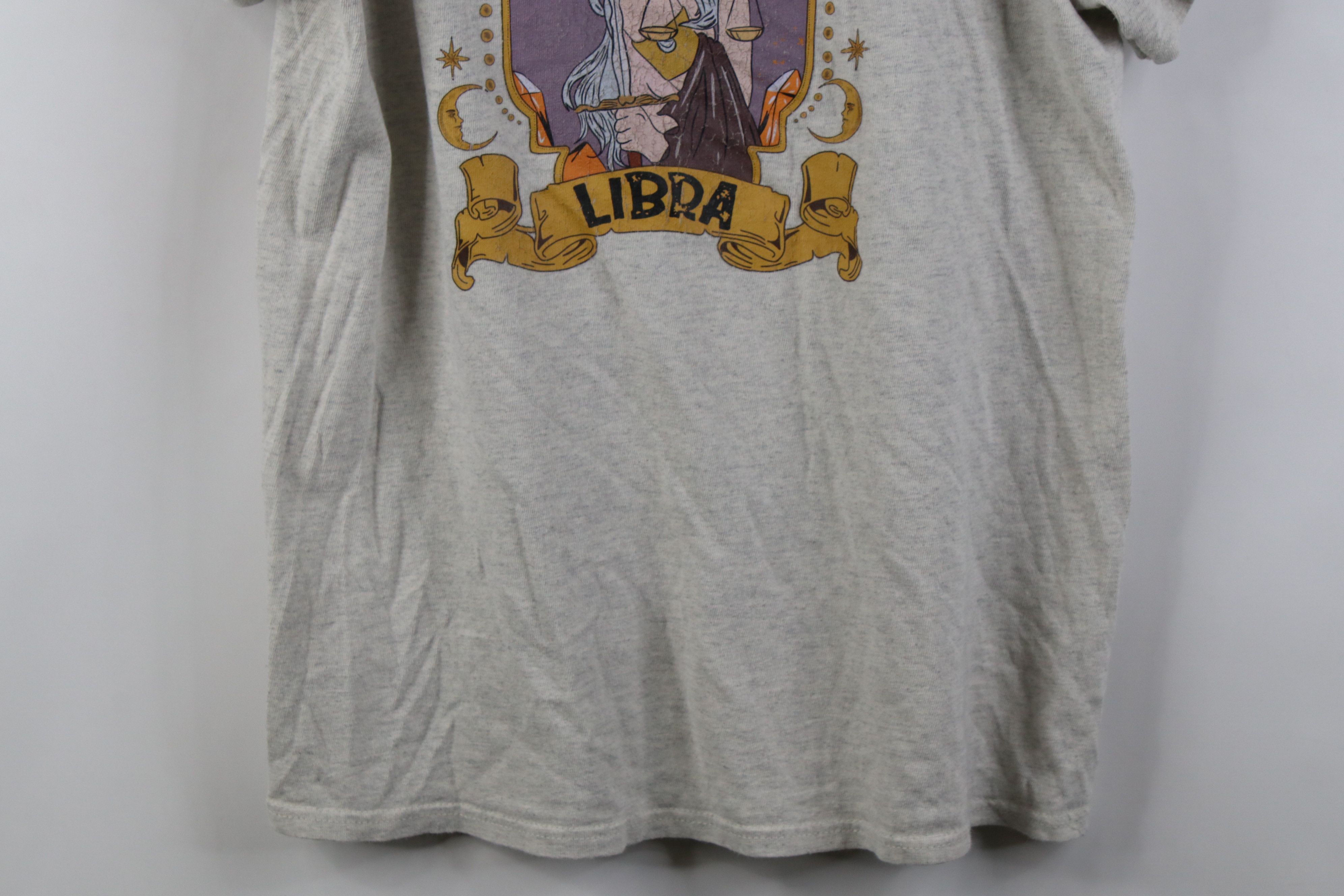 Vintage Vintage 90s Y2K Streetwear Libra Astrology T-Shirt Gray Size M / US 6-8 / IT 42-44 - 3 Thumbnail
