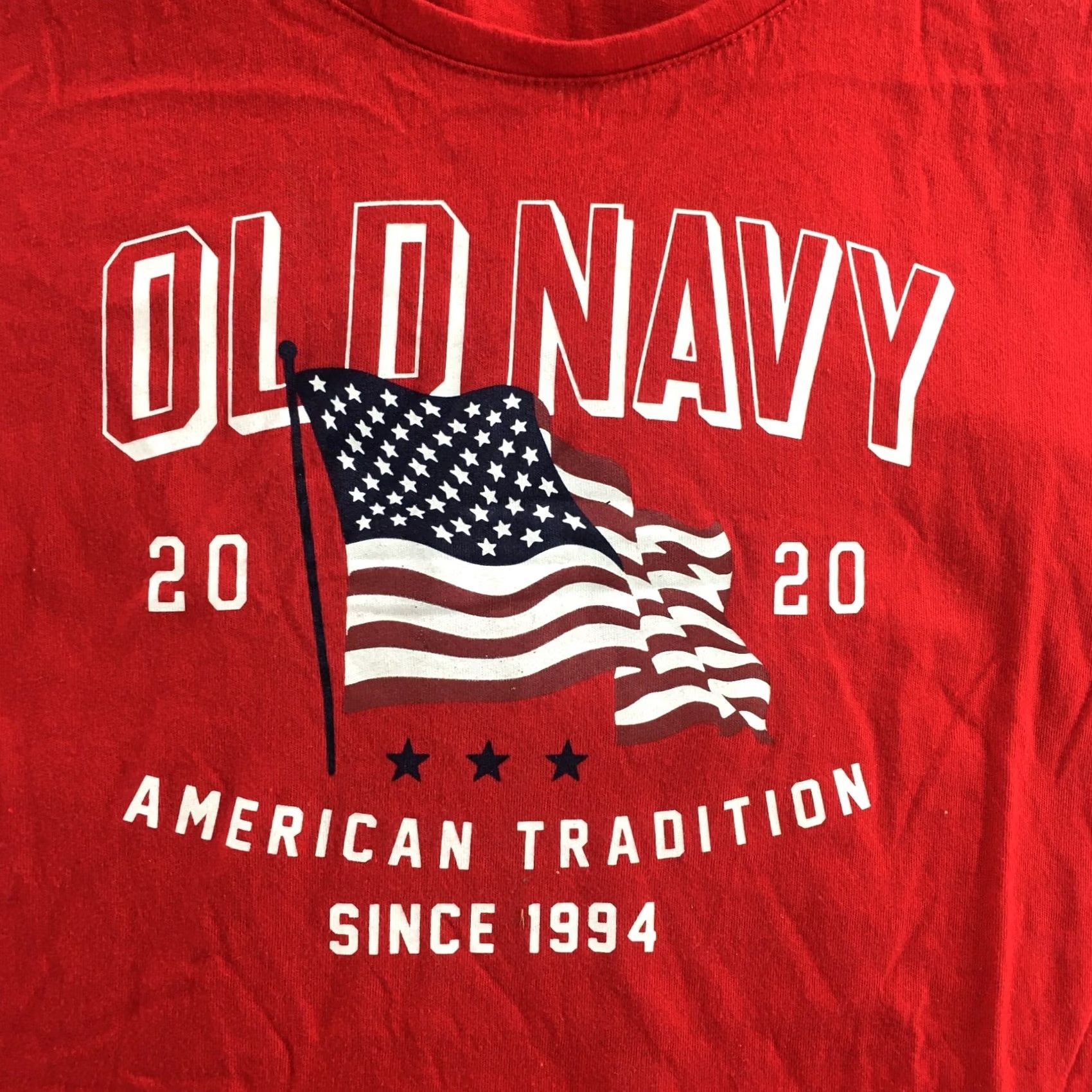 Old Navy Old Navy Tank Top Red Slim Fit Womens L Sleeveless American Flag Cotton Blend Tank Top Size L / US 10 / IT 46 - 4 Thumbnail