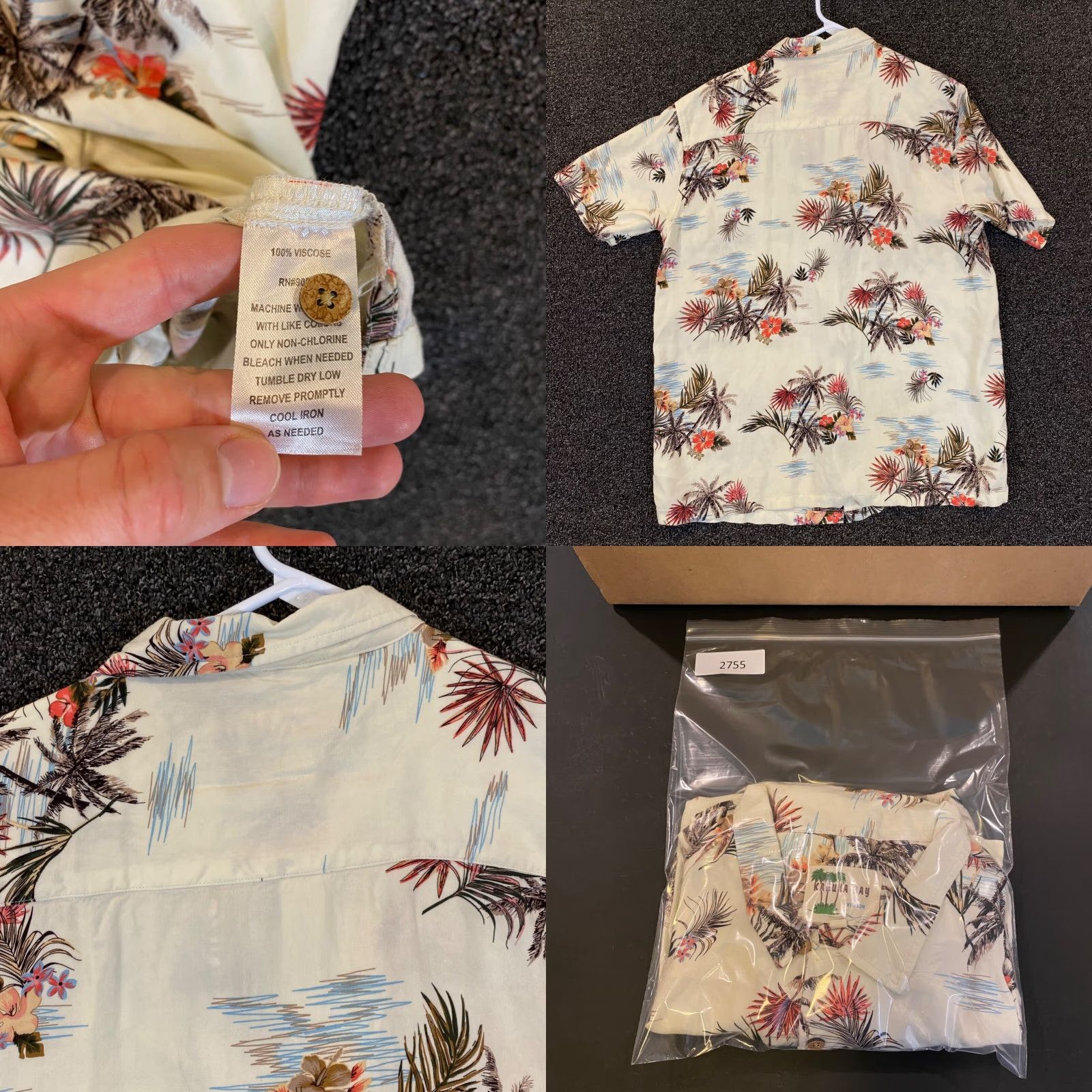 Vintage Kahuna Bay Shirt Men XL Ivory White Floral Hawaiian Button Up Top S/S by Visitor Size US XL / EU 56 / 4 - 8 Thumbnail