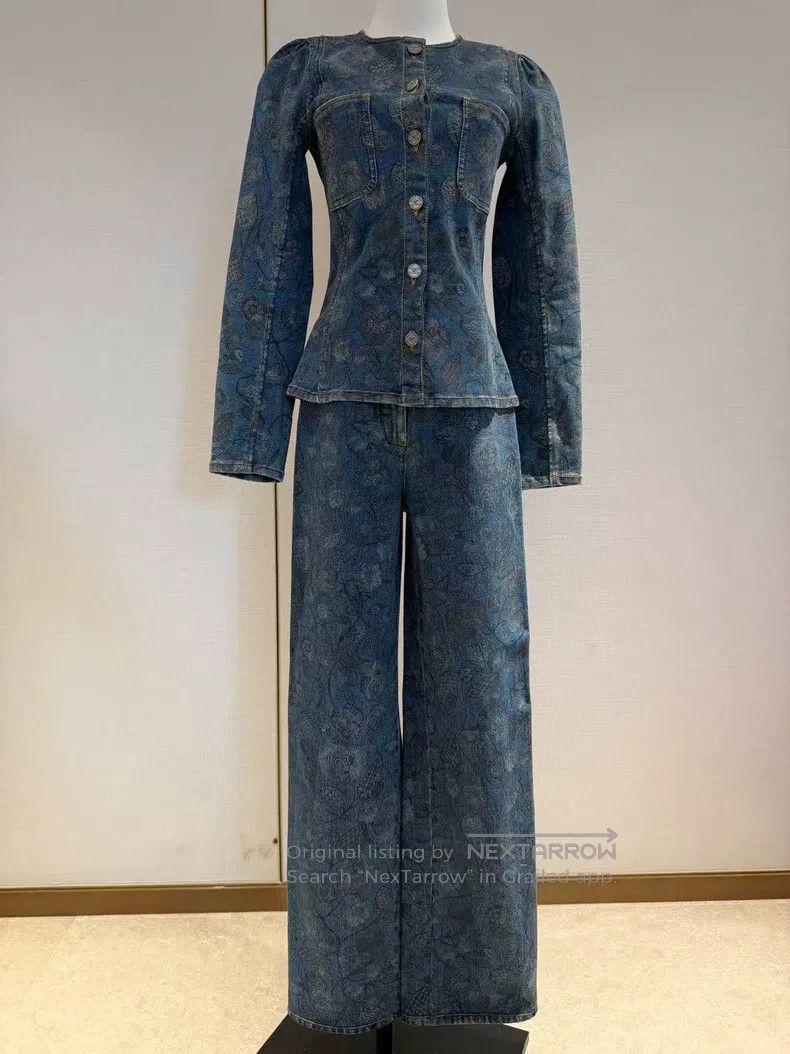 Chanel Chanel Blue camelia floral jeans Size 24" / US 00 / IT 34 - 1 Thumbnail