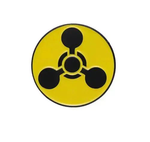 Jewelry Radioactive Symbol Pin Size ONE SIZE - 4 Thumbnail
