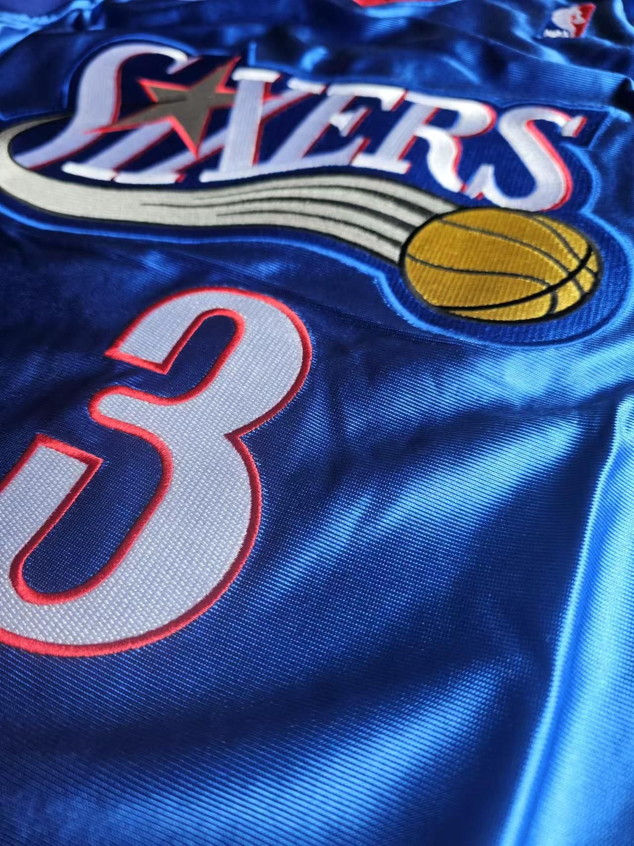 NBA 76ers #3 Allen Iverson Jersey Blue Double Stitched Size US M / EU 48-50 / 2 - 3 Thumbnail