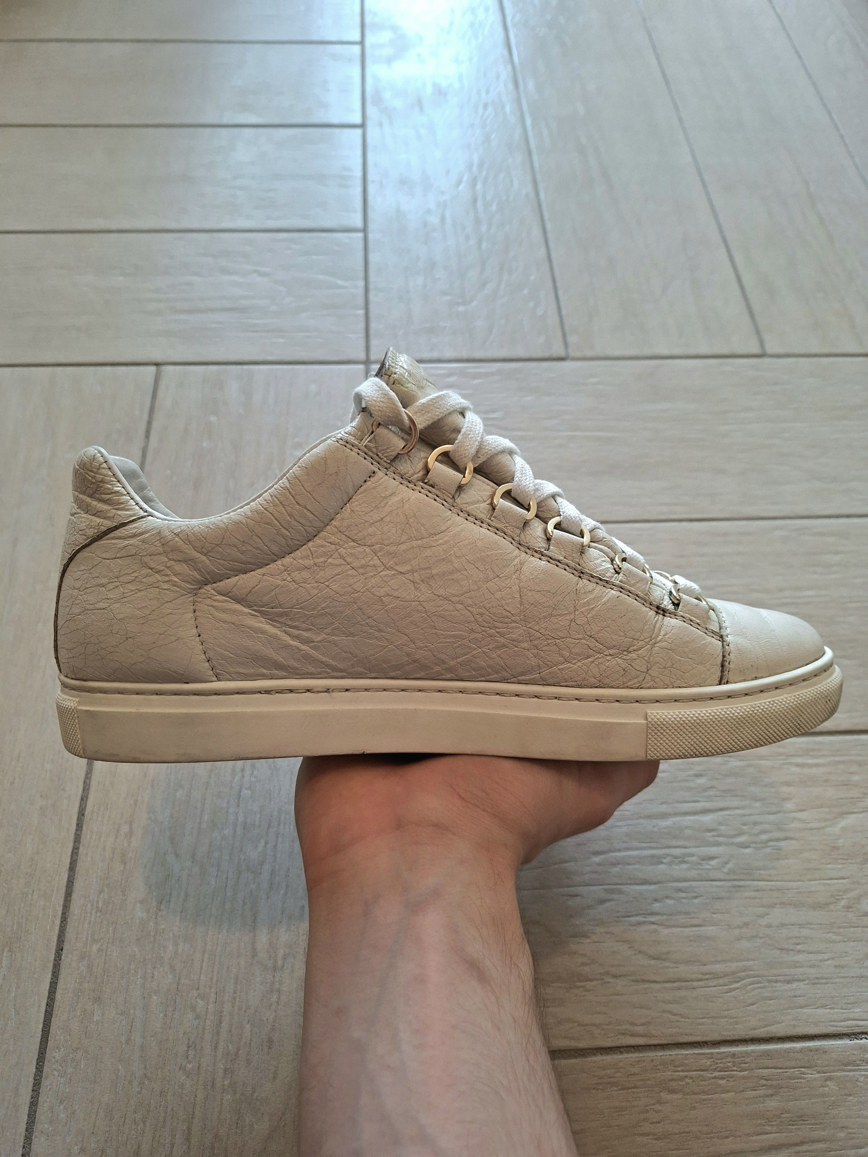 Balenciaga White and Gold Balenciaga Arenas Size US 9 / IT 39 - 4 Thumbnail
