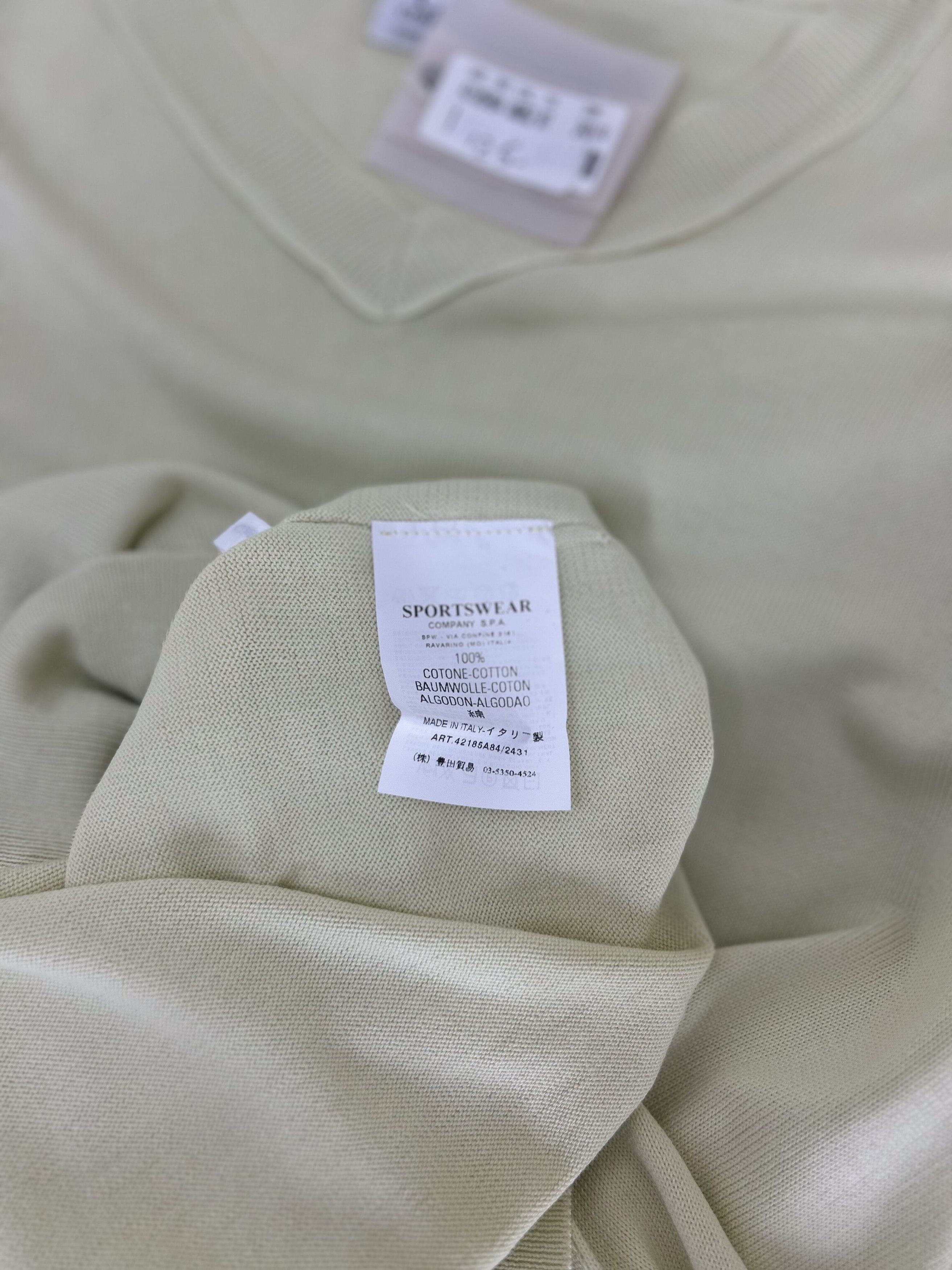 C.P. Company CP Company Light Green V-Neck Cotton Knitwear Size US XXL / EU 58 / 5 - 6 Thumbnail