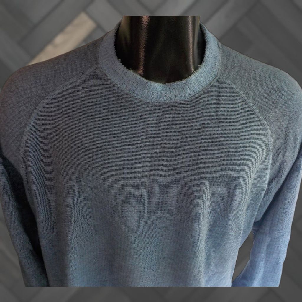 Henson BENSON Long Sleeved Crewneck Pullover Knit Jersey Cotton Blend Blue XL Size US XL / EU 56 / 4 - 1 Thumbnail