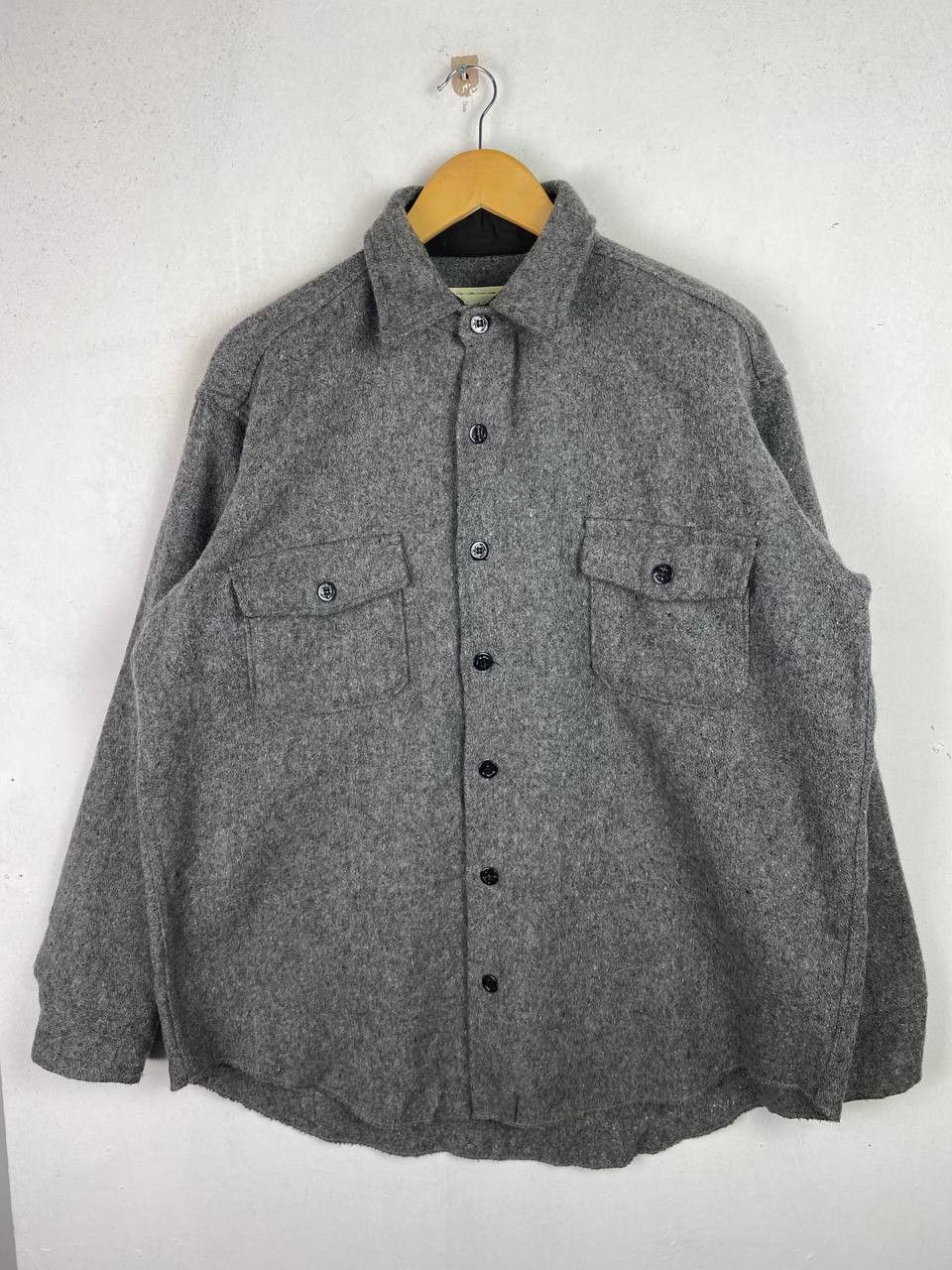 Vintage vintage melton outerwear wool jacket very nice design Size US L / EU 52-54 / 3 - 1 Thumbnail